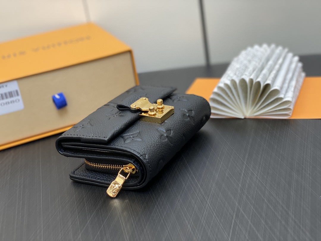 LOUIS VUITTON 路易威登 Pochette Metis 经典老花短款 Empreinte 牛皮 钱包 零钱包 女款 黑色 白色 M81071