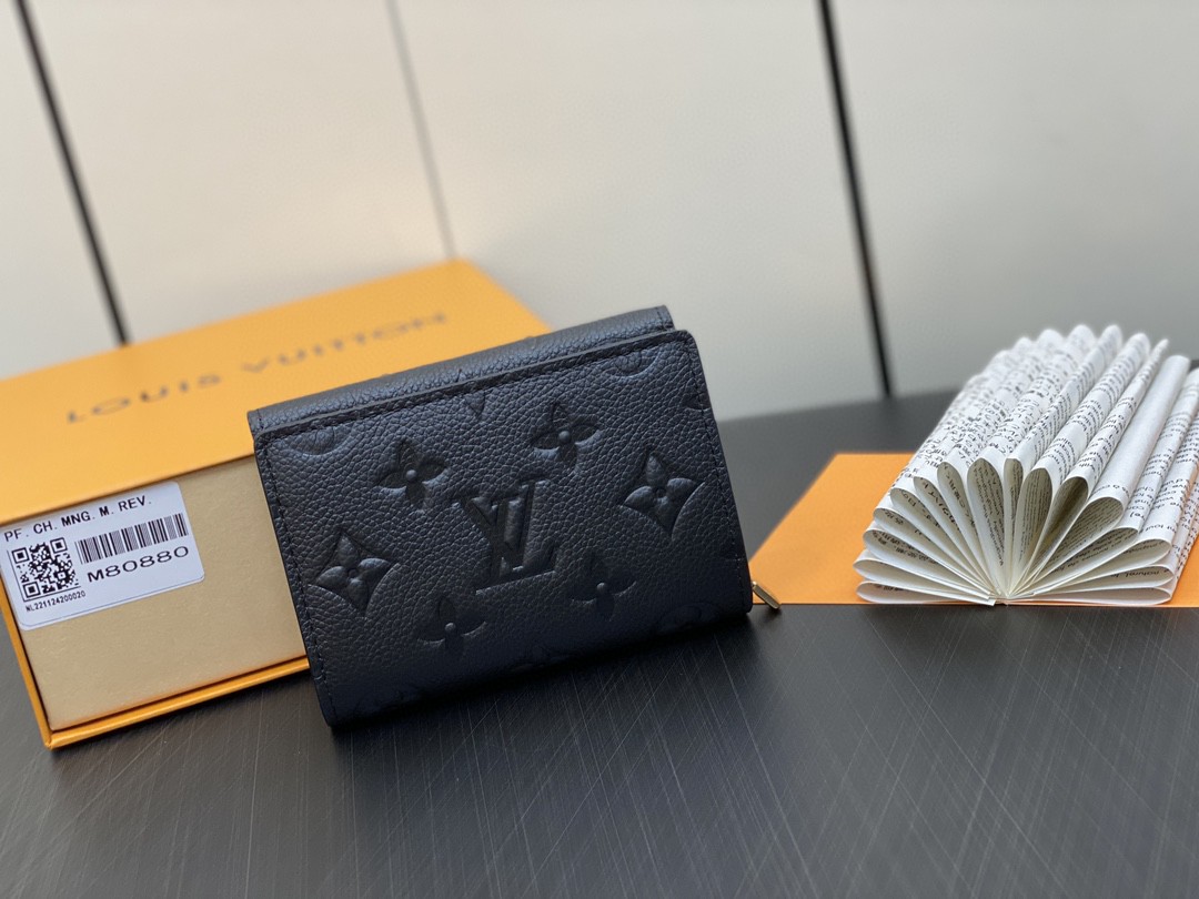 LOUIS VUITTON 路易威登 Pochette Metis 经典老花短款 Empreinte 牛皮 钱包 零钱包 女款 黑色 白色 M81071