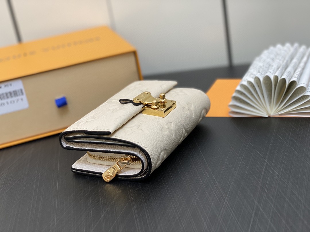 LOUIS VUITTON 路易威登 Pochette Metis 经典老花短款 Empreinte 牛皮 钱包 零钱包 女款 黑色 白色 M81071