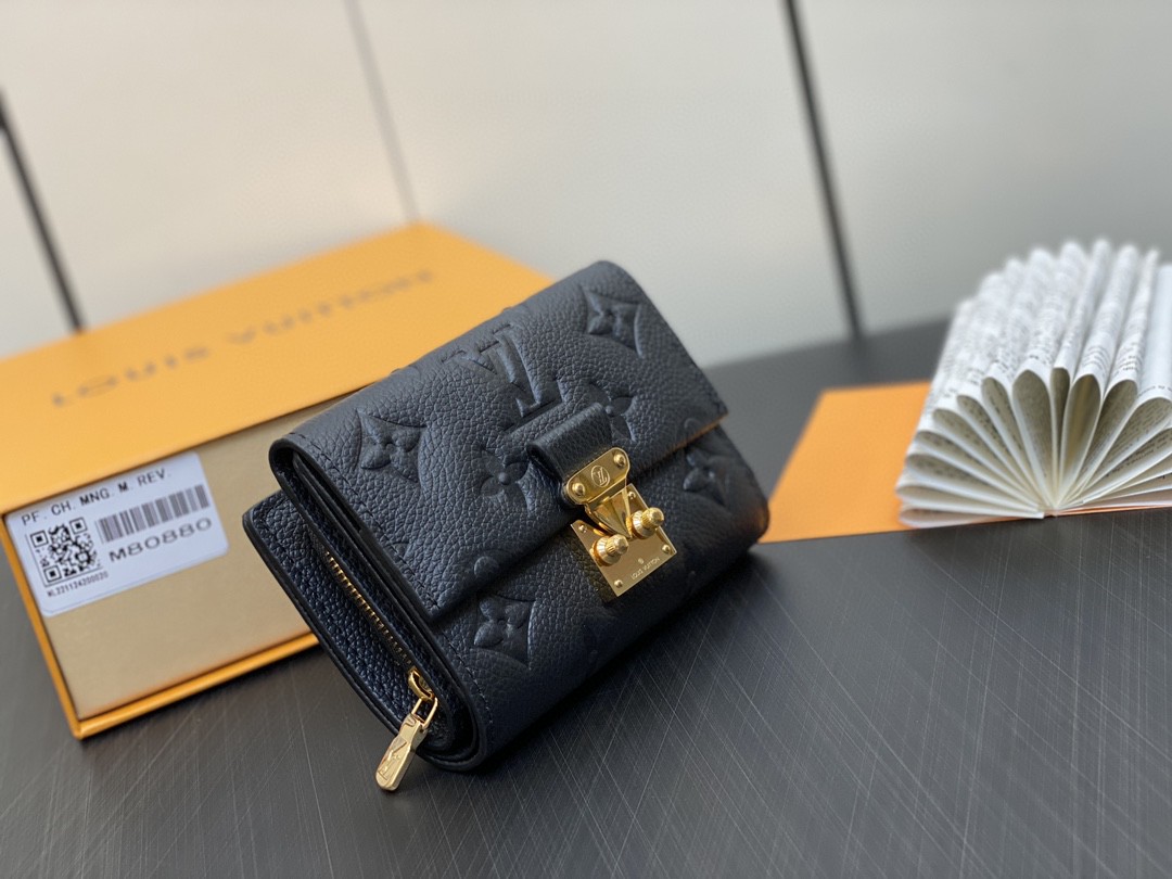 LOUIS VUITTON 路易威登 Pochette Metis 经典老花短款 Empreinte 牛皮 钱包 零钱包 女款 黑色 白色 M81071
