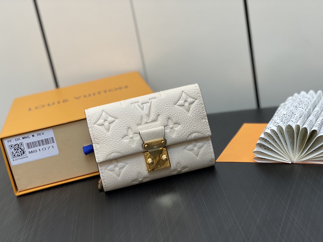 LOUIS VUITTON 路易威登 Pochette Metis 经典老花短款 Empreinte 牛皮 钱包 零钱包 女款 黑色 白色 M81071