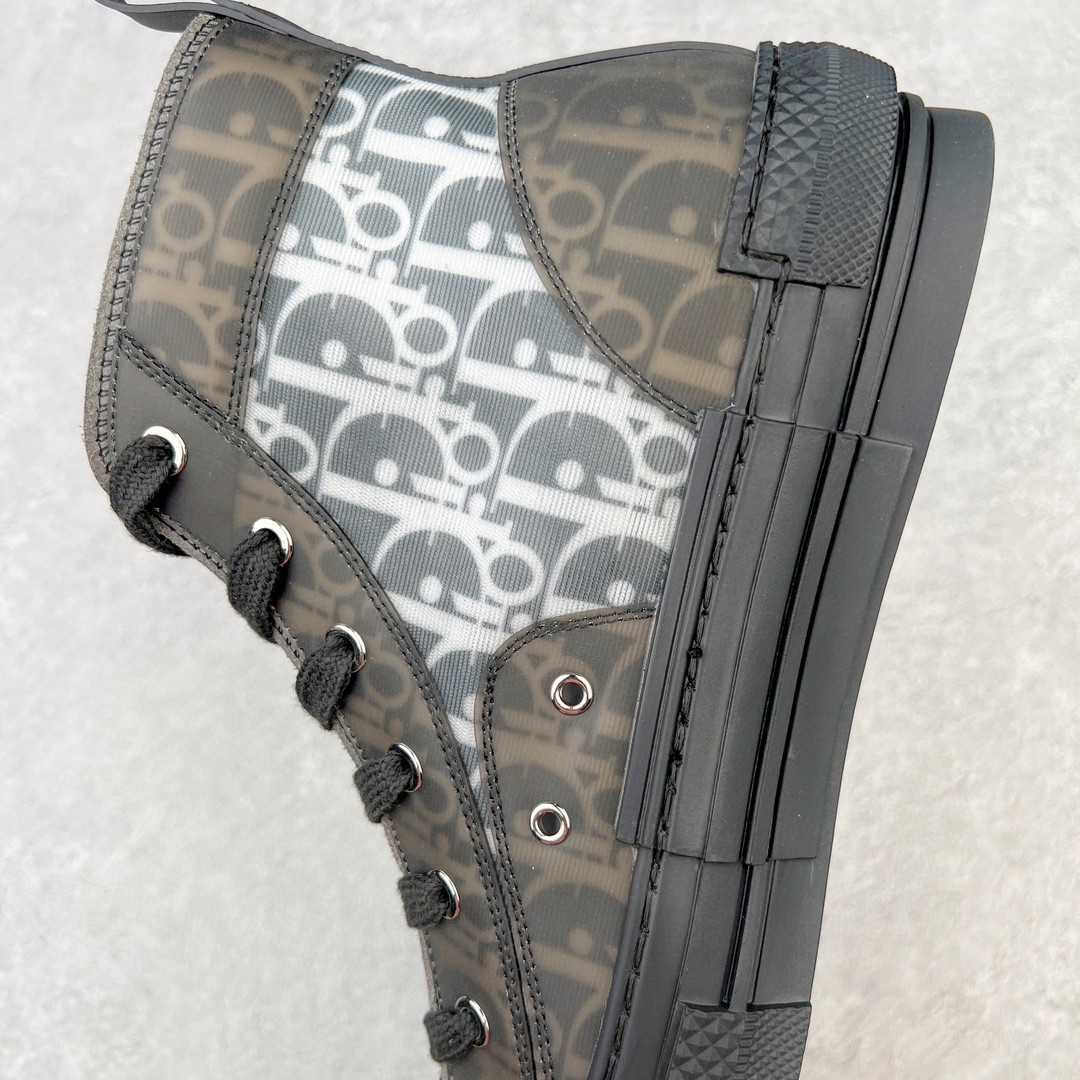 Dior 迪奥 B23 满印logo 高筒 休闲鞋 帆布鞋 运动鞋 板鞋 男鞋 女鞋 黑色 3SH118YJP_H960