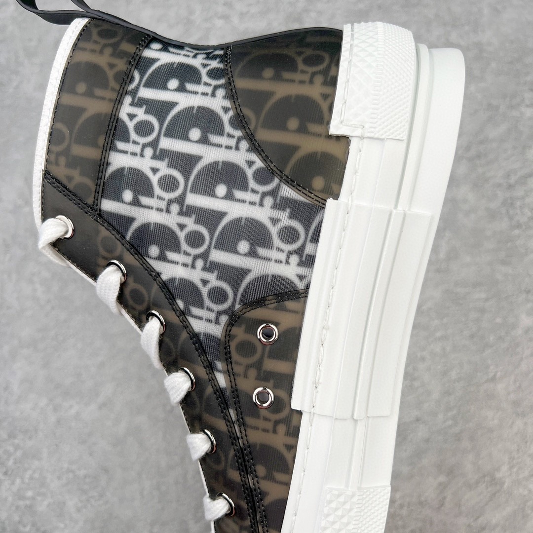 Dior 迪奥 B23 满印logo 高筒 休闲鞋 帆布鞋 运动鞋 板鞋 男鞋 女鞋 黑白 3SH118YJP_H961