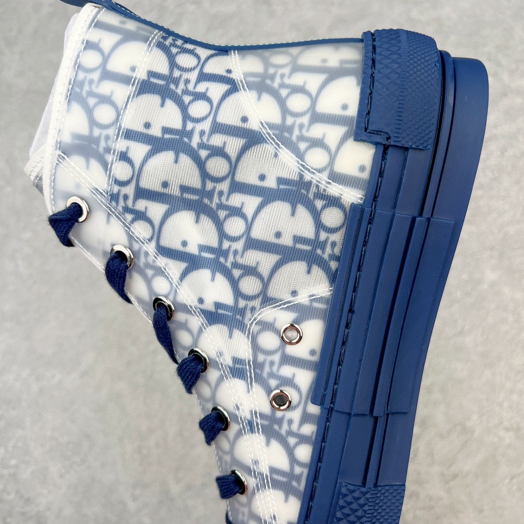 Dior 迪奥 B23 满印logo 高筒 休闲鞋 运动鞋 板鞋 男鞋 女鞋 蓝色 3SH118YNT_H565