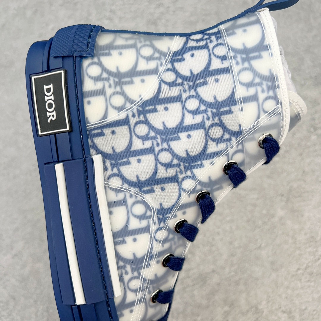 Dior 迪奥 B23 满印logo 高筒 休闲鞋 运动鞋 板鞋 男鞋 女鞋 蓝色 3SH118YNT_H565