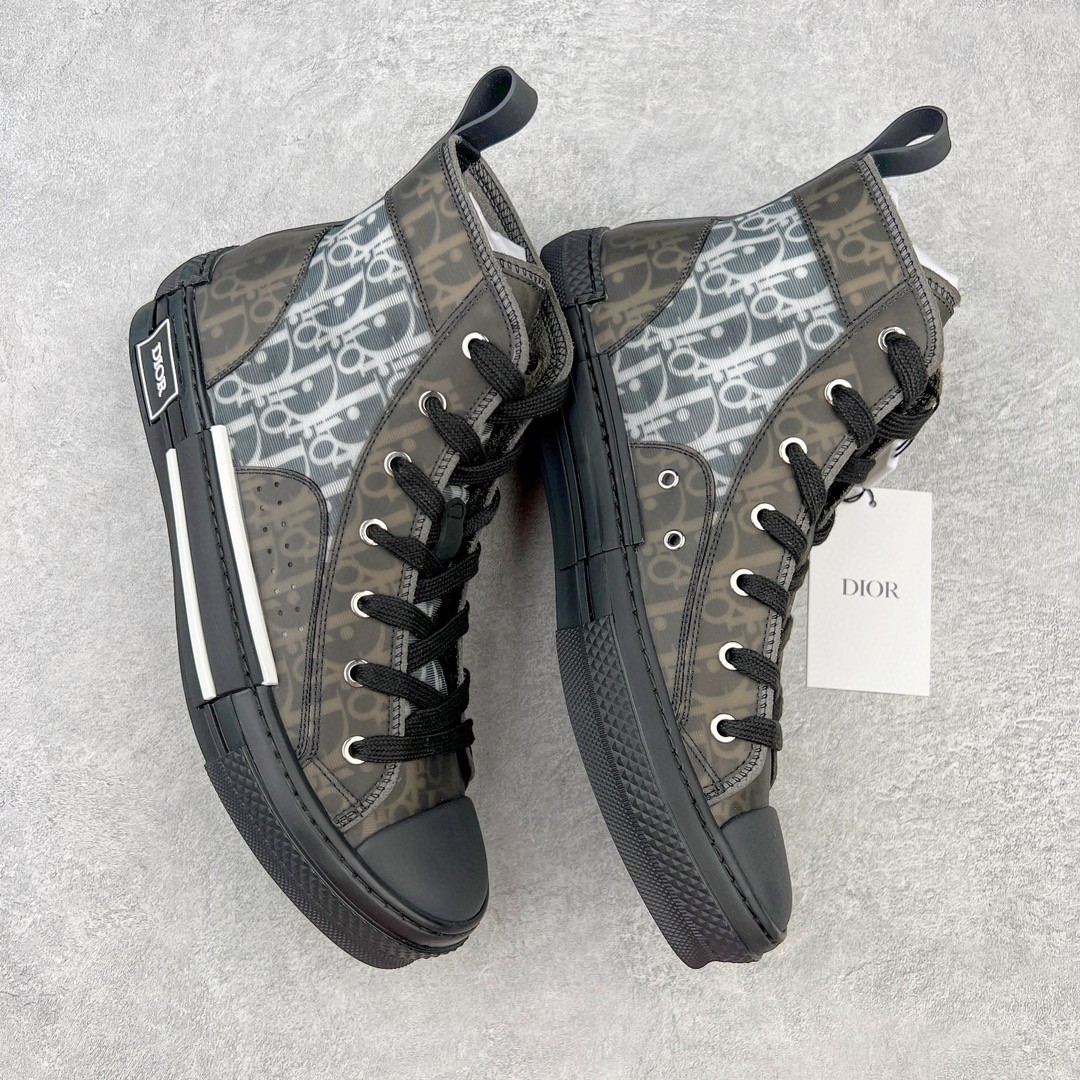 Dior 迪奥 B23 满印logo 高筒 休闲鞋 帆布鞋 运动鞋 板鞋 男鞋 女鞋 黑色 3SH118YJP_H960