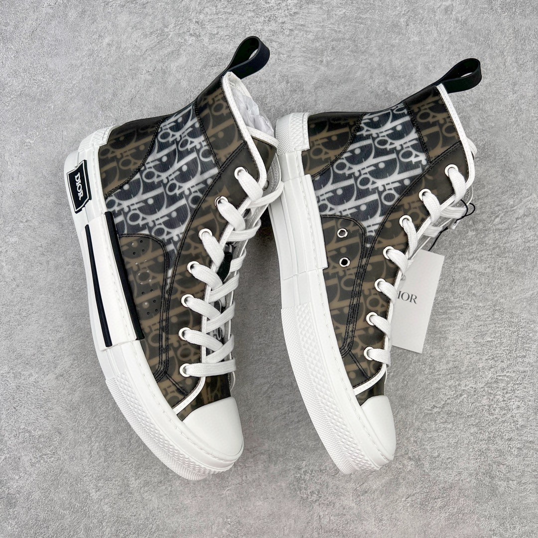 Dior 迪奥 B23 满印logo 高筒 休闲鞋 帆布鞋 运动鞋 板鞋 男鞋 女鞋 黑白 3SH118YJP_H961