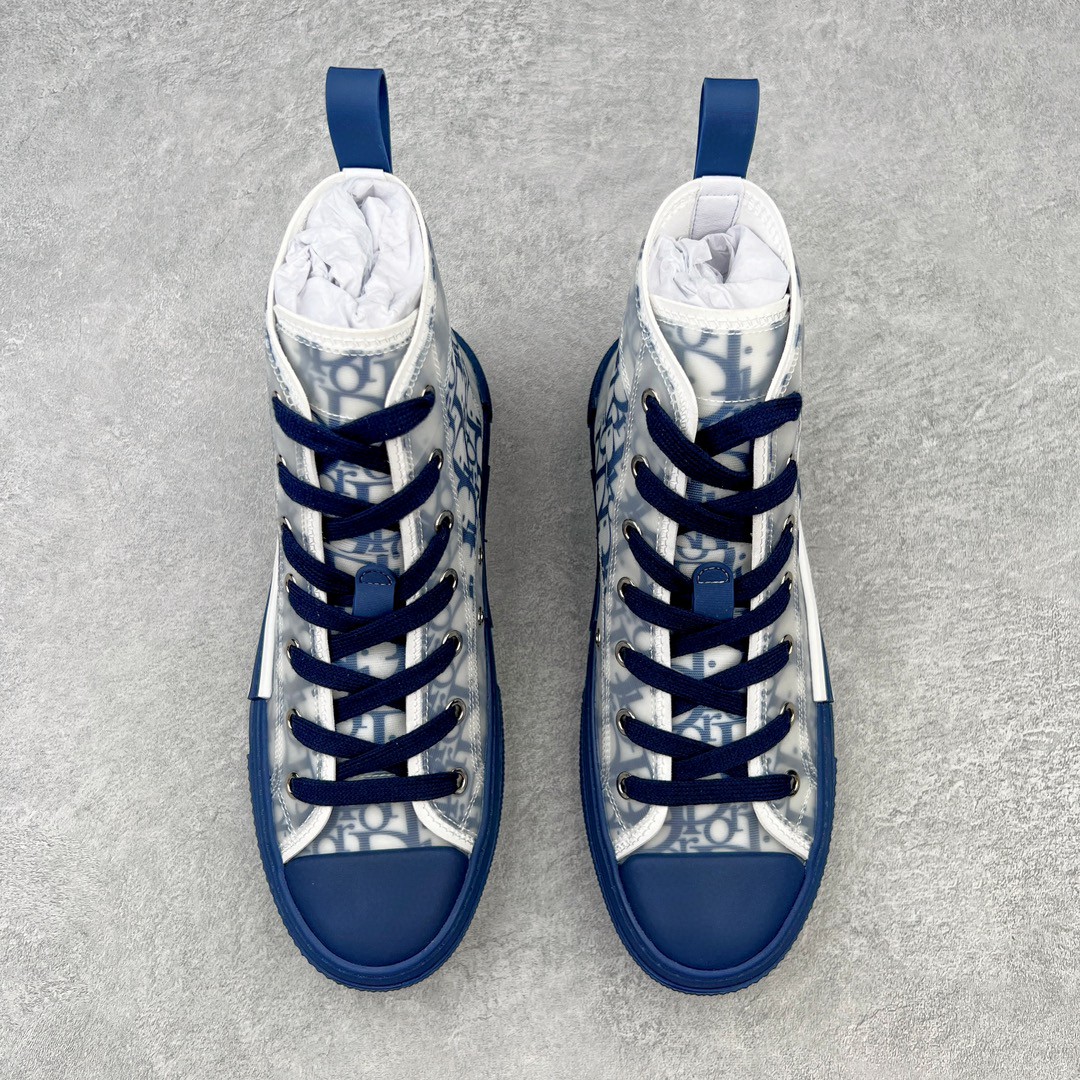 Dior 迪奥 B23 满印logo 高筒 休闲鞋 运动鞋 板鞋 男鞋 女鞋 蓝色 3SH118YNT_H565