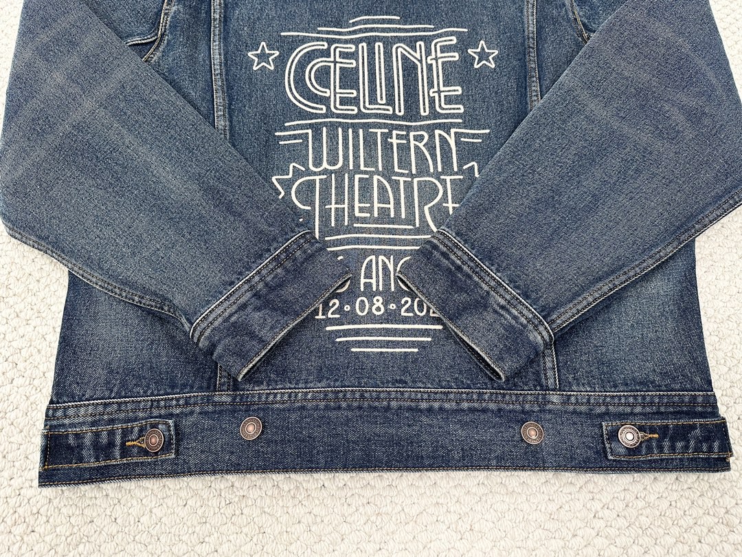 CELINE 赛琳 后背字母logo图案 水洗 牛仔外套 牛仔衣 长袖 外套 秋冬款 男女同款 蓝色