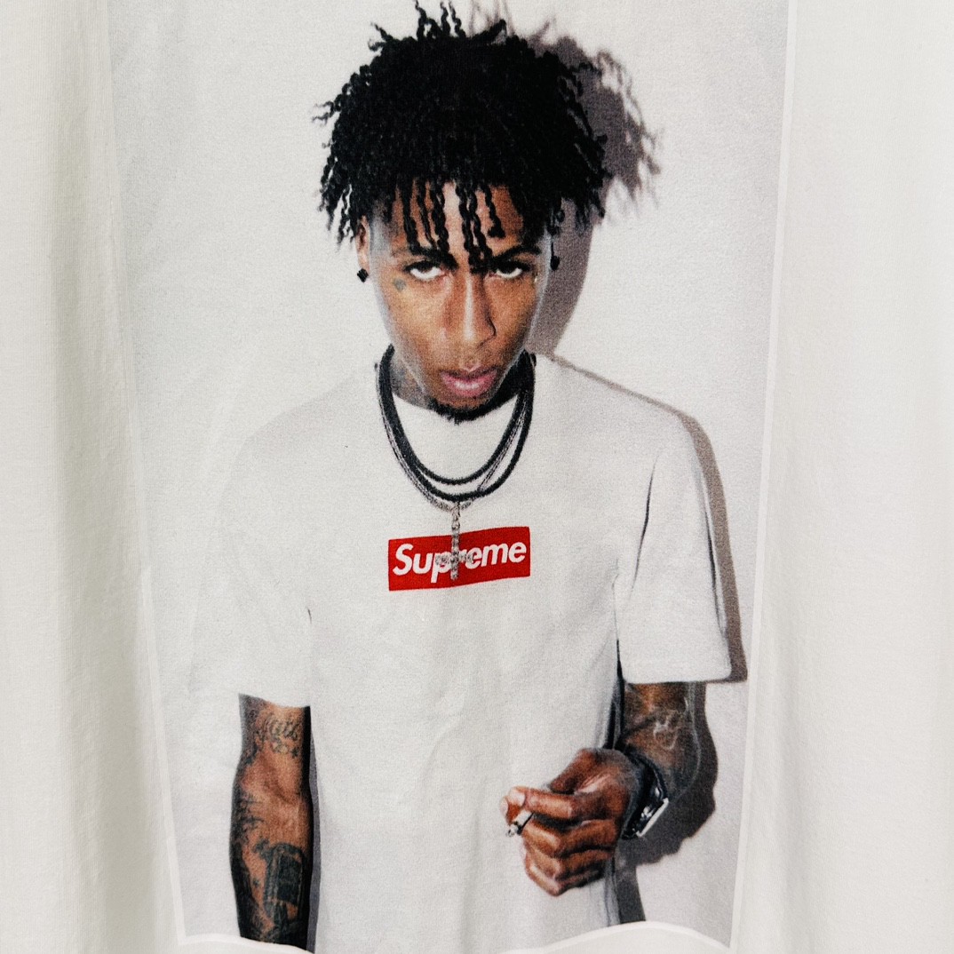 Supreme FW23 WEEK1 NBA YOUNGBOY TEE 人物印花圆领 短袖 T 恤 男女同款 白色 黑色 SUP-FW23-002
