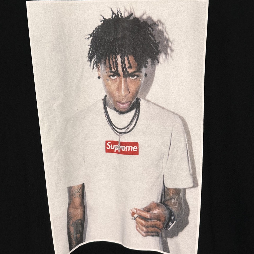 Supreme FW23 WEEK1 NBA YOUNGBOY TEE 人物印花圆领 短袖 T 恤 男女同款 白色 黑色 SUP-FW23-002