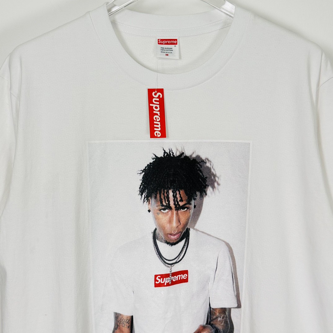 Supreme FW23 WEEK1 NBA YOUNGBOY TEE 人物印花圆领 短袖 T 恤 男女同款 白色 黑色 SUP-FW23-002