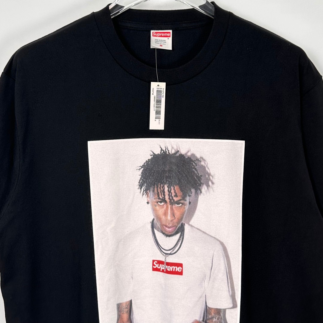 Supreme FW23 WEEK1 NBA YOUNGBOY TEE 人物印花圆领 短袖 T 恤 男女同款 白色 黑色 SUP-FW23-002