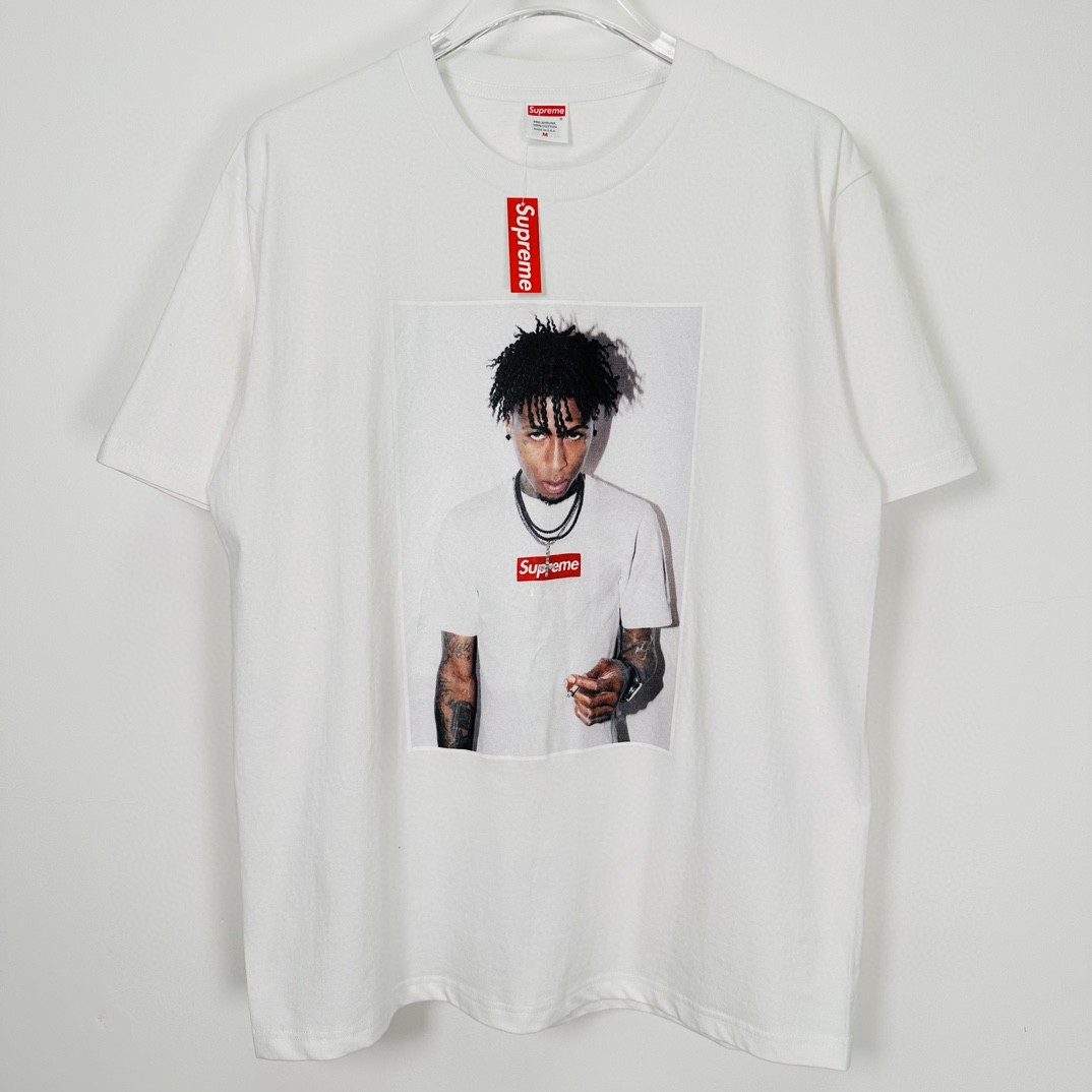 Supreme FW23 WEEK1 NBA YOUNGBOY TEE 人物印花圆领 短袖 T 恤 男女同款 白色 黑色 SUP-FW23-002