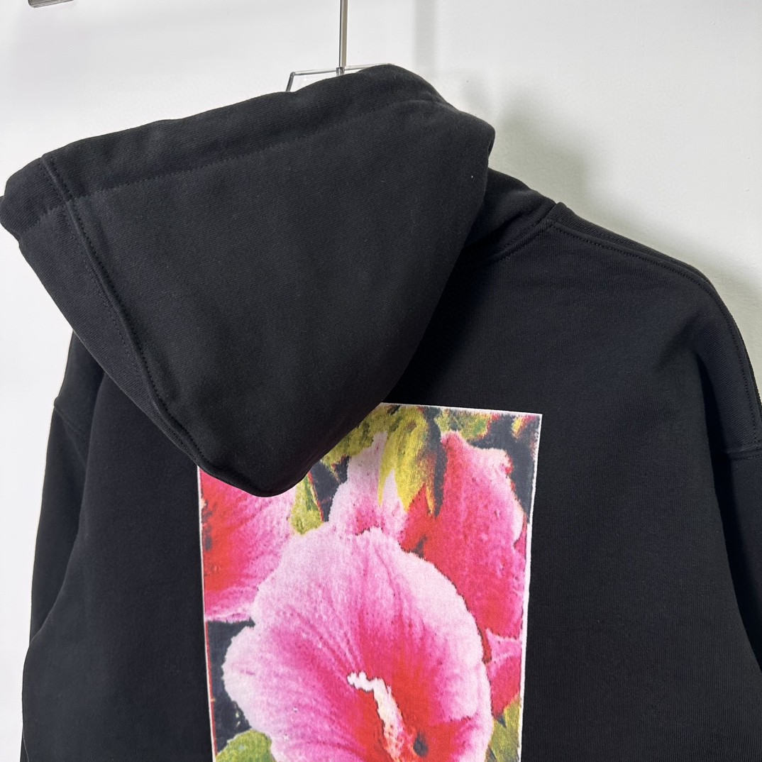 Supreme FW23 首尔开业限定系列 Box Logo Hooded Sweatshirt 花卉印花口袋抽绳连帽卫衣 卫衣 男女同款 黑色 SUP-FW23-052