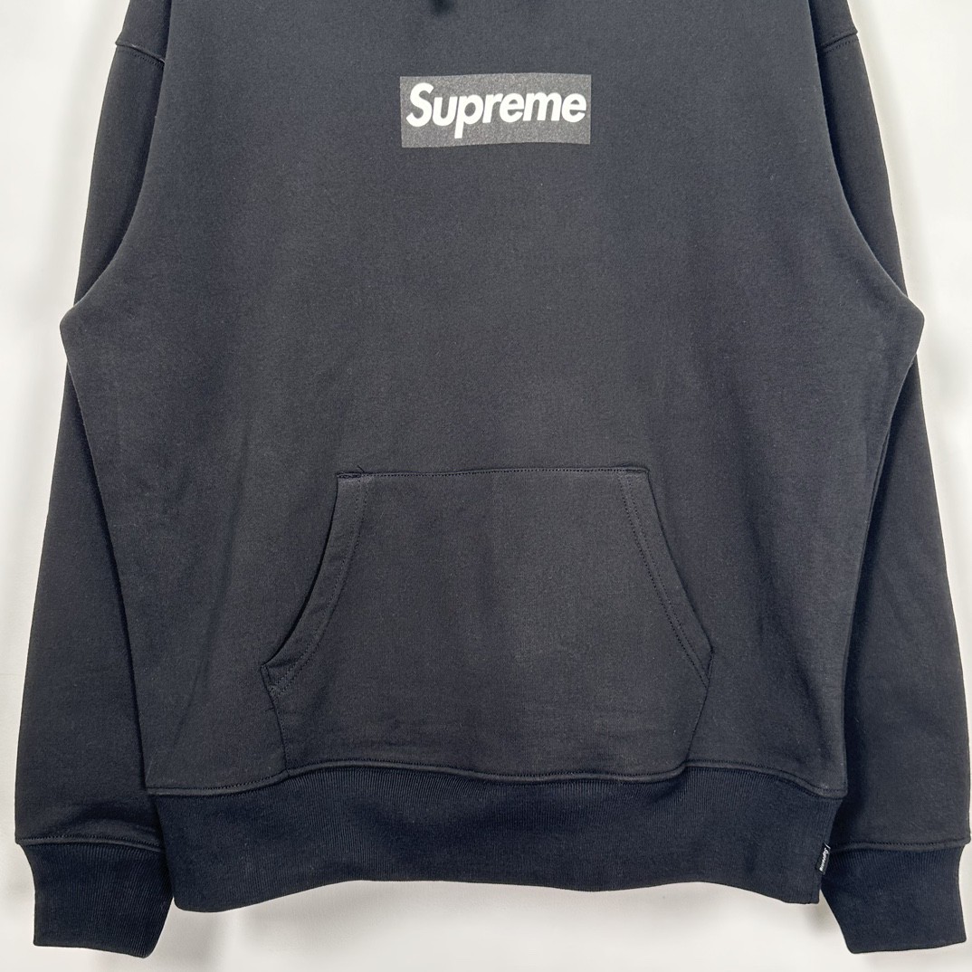 Supreme FW23 首尔开业限定系列 Box Logo Hooded Sweatshirt 花卉印花口袋抽绳连帽卫衣 卫衣 男女同款 黑色 SUP-FW23-052