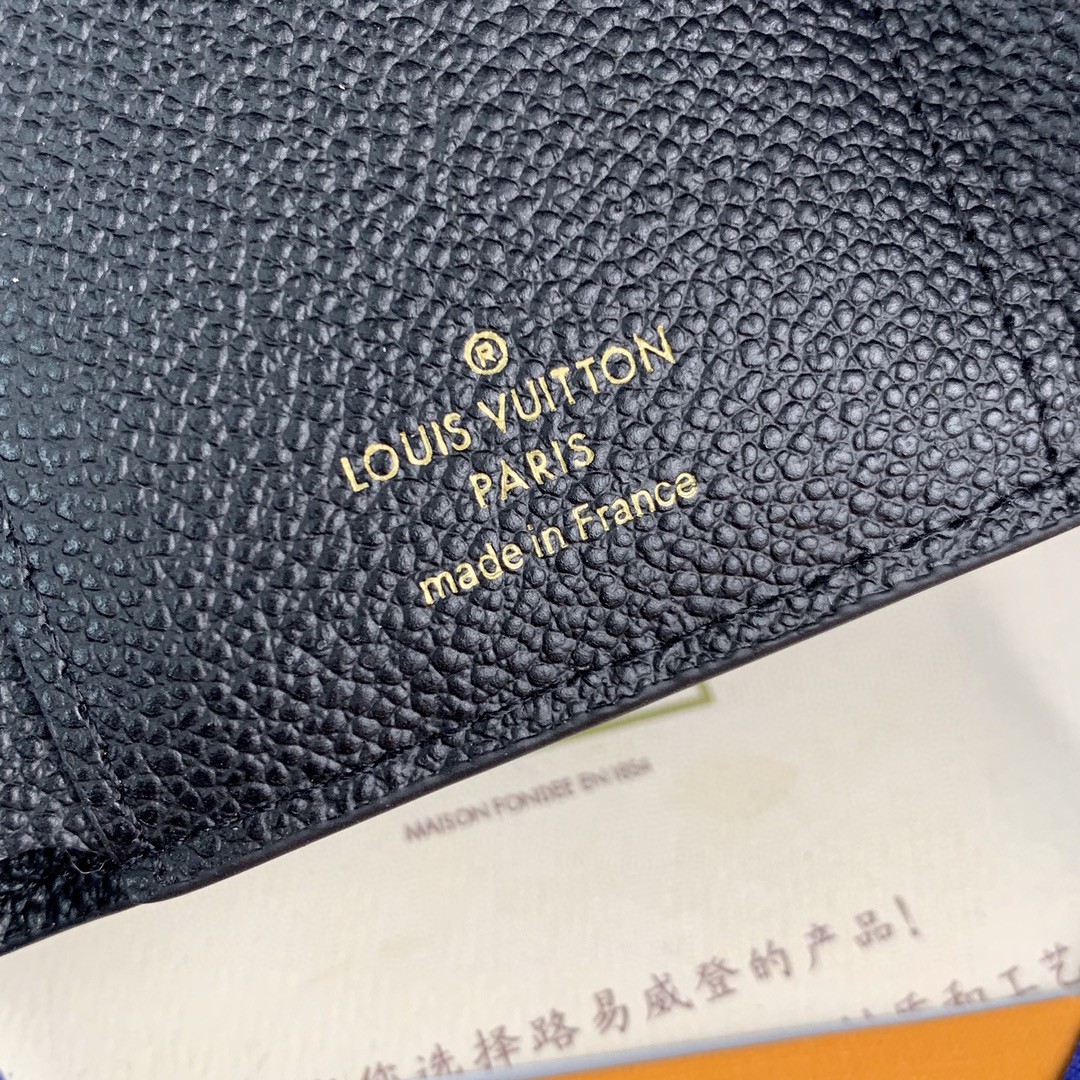 LOUIS VUITTON 经典老花压花图案柔软拉链粒面压花牛皮 钱包 手拿包 黑色 M41938