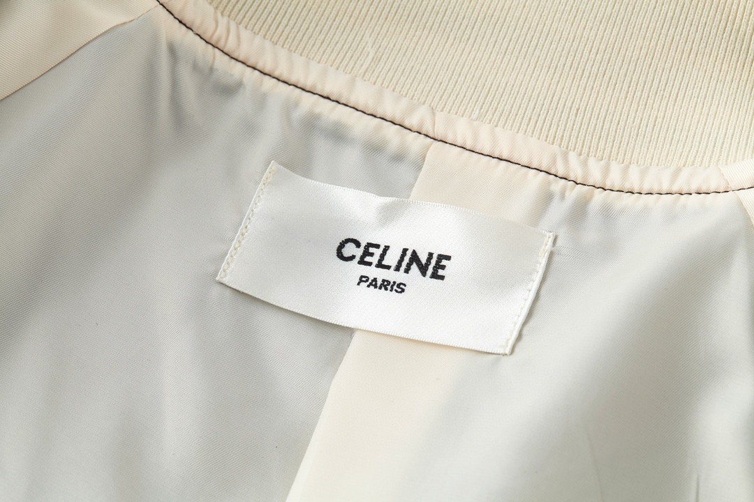CELINE 赛琳 条纹边饰单排扣 长袖 夹克 棒球服 外套 秋冬款 男女同款 黑色 2W971048S-38NO