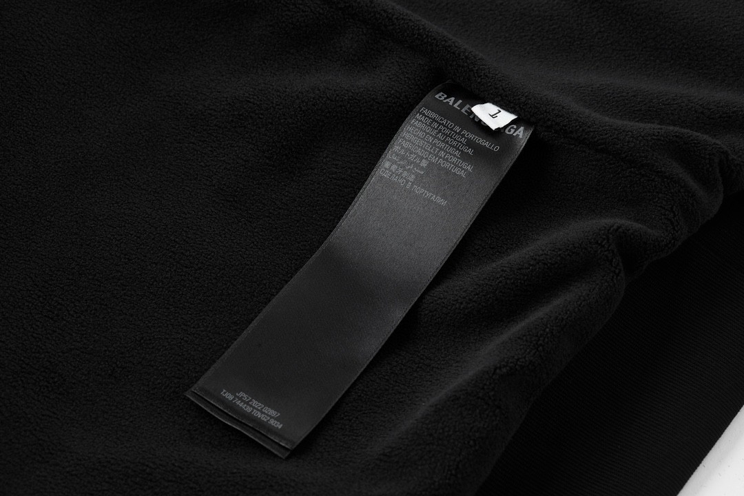 Balenciaga 巴黎世家 袖标泰迪摇粒绒拉链连帽卫衣 外套 长袖 秋冬 黑色 768694TKQ261000