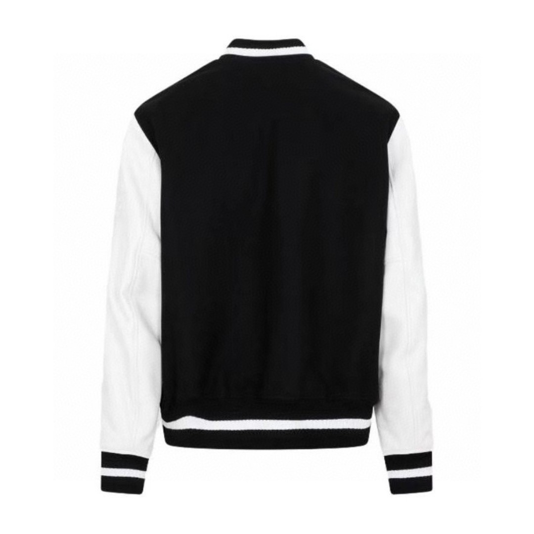 Givenchy 纪梵希 立领字母印花皮袖子 长袖 夹克 棒球服 外套 秋冬款 黑色 BM011S6Y16-004