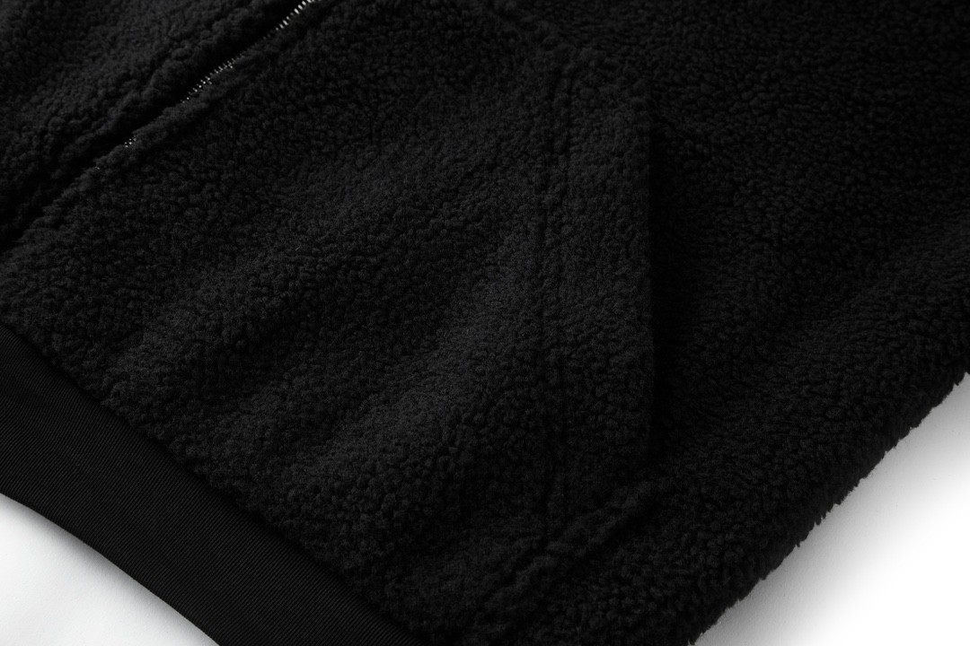 Balenciaga 巴黎世家 袖标泰迪摇粒绒拉链连帽卫衣 外套 长袖 秋冬 黑色 768694TKQ261000