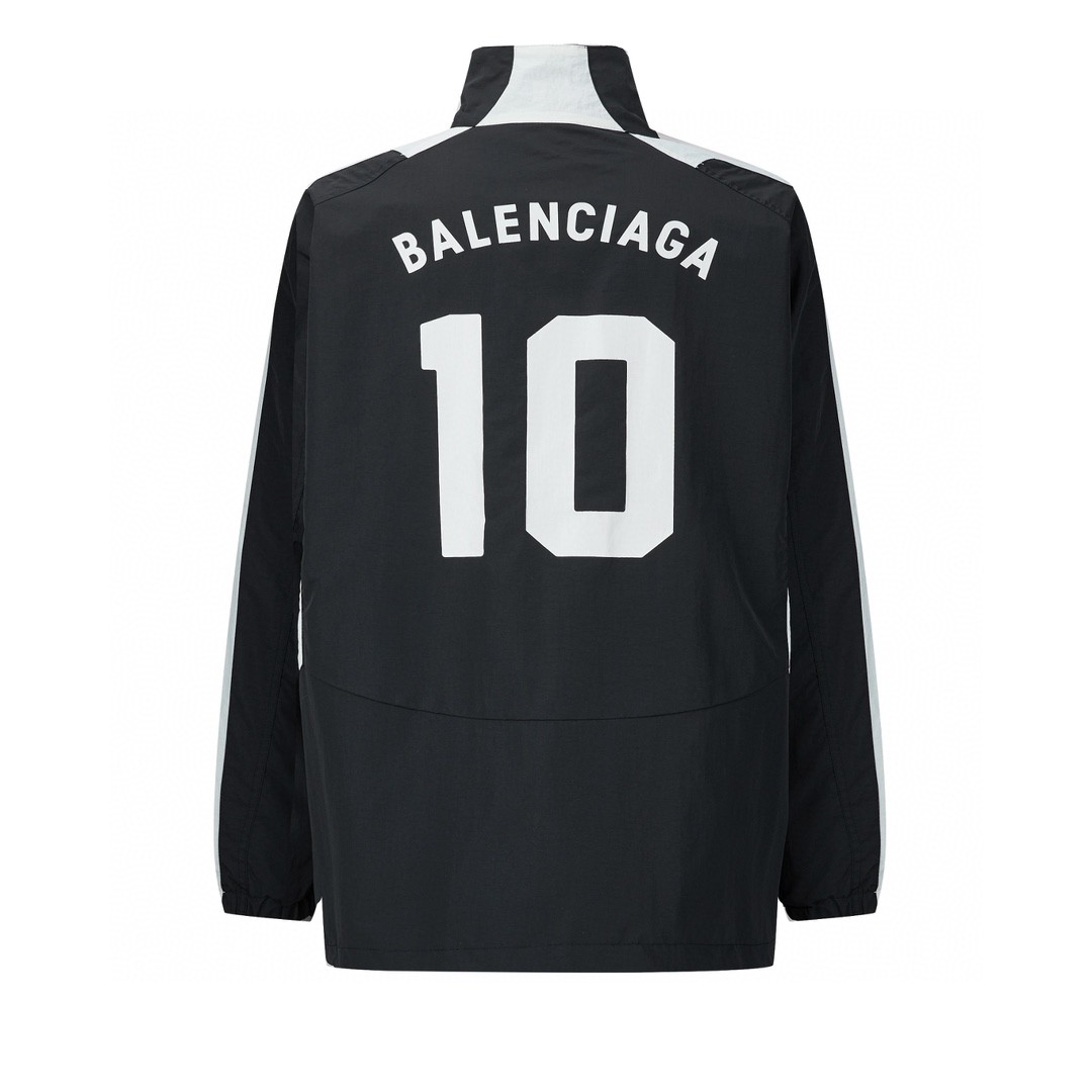 Balenciaga 巴黎世家 刺绣Logo字母 长袖 夹克 冲锋衣 外套 秋冬 黑色 642341TYB181000