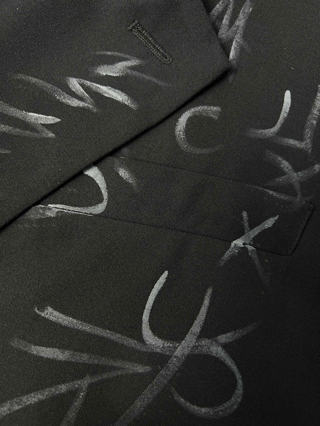 Balenciaga 巴黎世家 SS23 涂鸦印花单排扣西装外套 宽松 秋冬 黑色 739591TOT031000