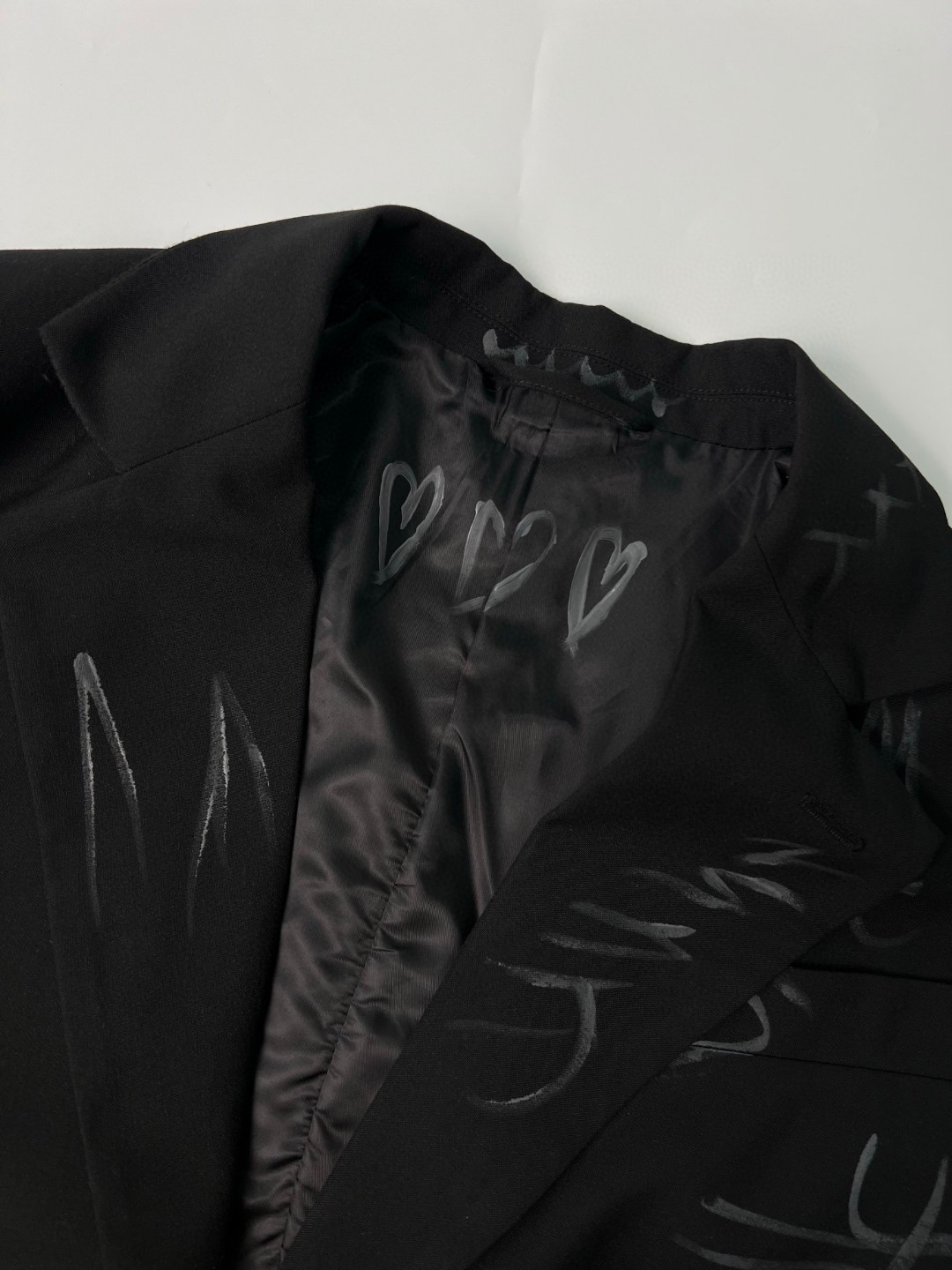 Balenciaga 巴黎世家 SS23 涂鸦印花单排扣西装外套 宽松 秋冬 黑色 739591TOT031000