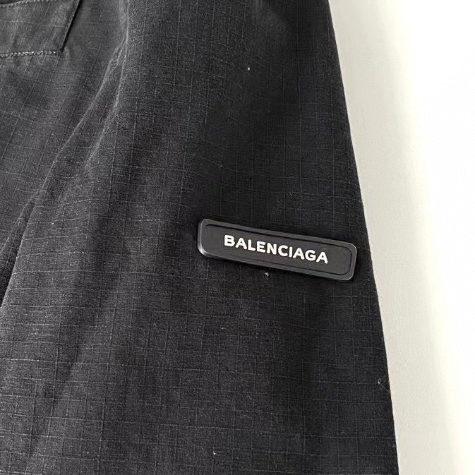 Balenciaga 巴黎世家 格纹字母袖标西装外套 宽松 秋冬 黑色 