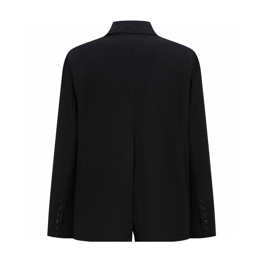 Balenciaga 巴黎世家 格纹字母袖标西装外套 宽松 秋冬 黑色 