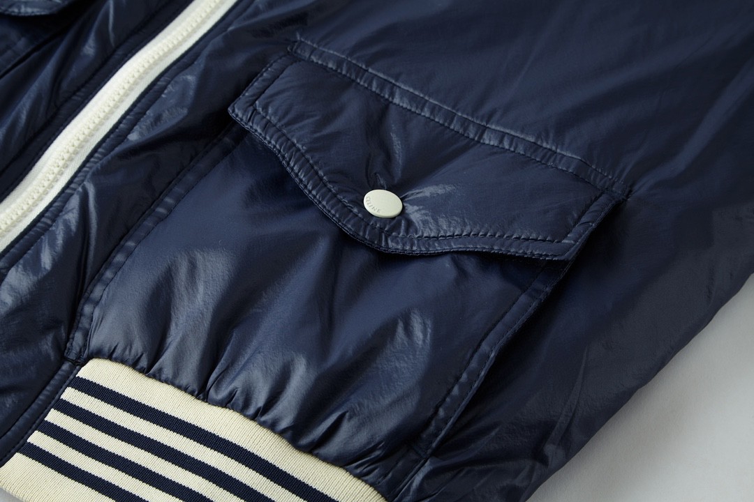 CELINE 赛琳 条纹边饰单排扣 长袖 夹克 棒球服 外套 秋冬款 男女同款 蓝色 2W973661V-07MR