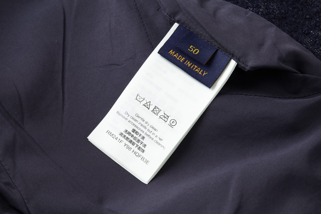 LOUIS VUITTON 路易威登 字母满印提花拉链夹克 长袖 外套 秋冬 蓝色 1ABJQE