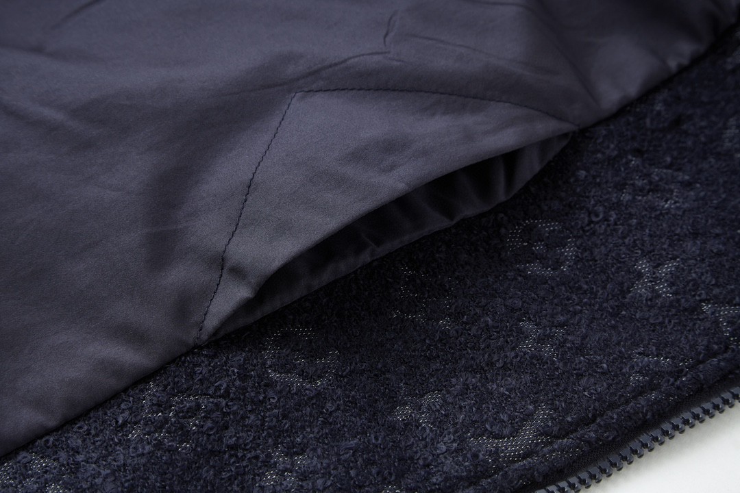 LOUIS VUITTON 路易威登 字母满印提花拉链夹克 长袖 外套 秋冬 蓝色 1ABJQE