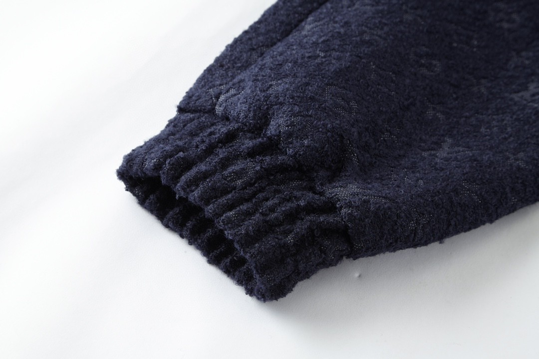 LOUIS VUITTON 路易威登 字母满印提花拉链夹克 长袖 外套 秋冬 蓝色 1ABJQE