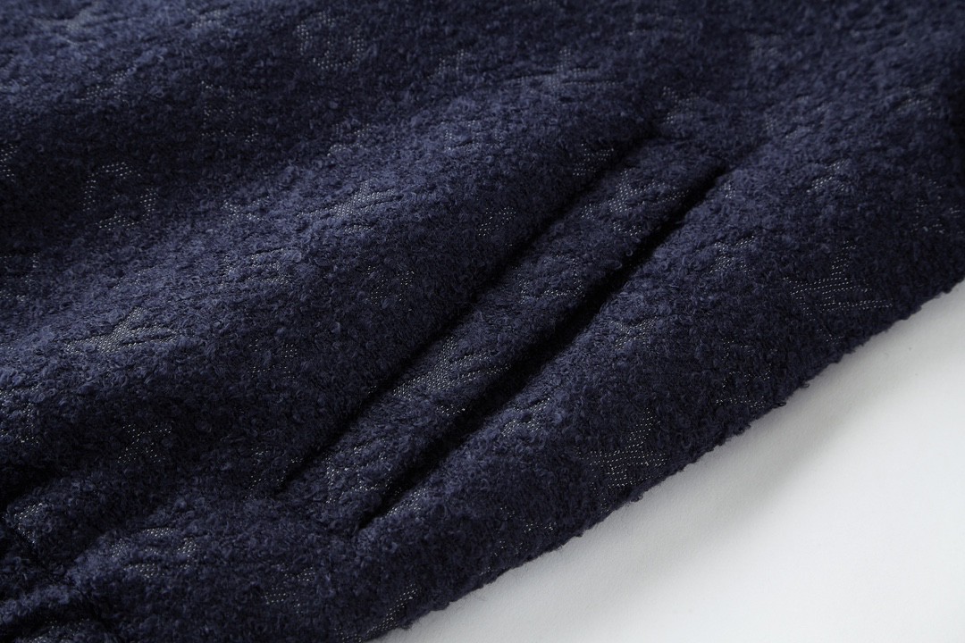 LOUIS VUITTON 路易威登 字母满印提花拉链夹克 长袖 外套 秋冬 蓝色 1ABJQE