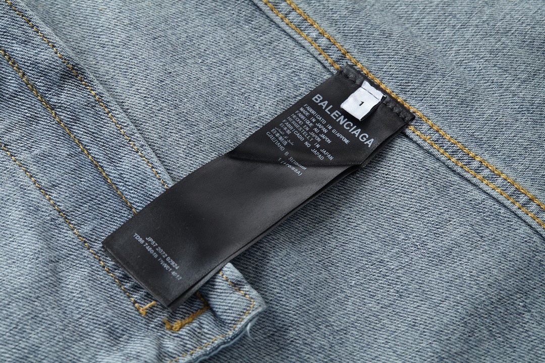 Balenciaga 巴黎世家 SS23手绘涂鸦印花牛仔外套 牛仔衣 宽松 秋冬 蓝色 745048TNW014012