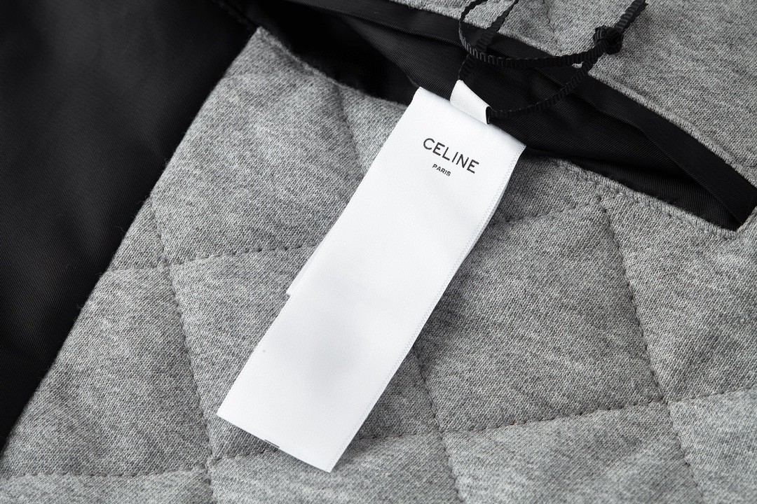 CELINE 赛琳 字母印花logo连帽夹克 棒球服 外套 秋冬款 男女同款 黑色 2W15A227R-38NO