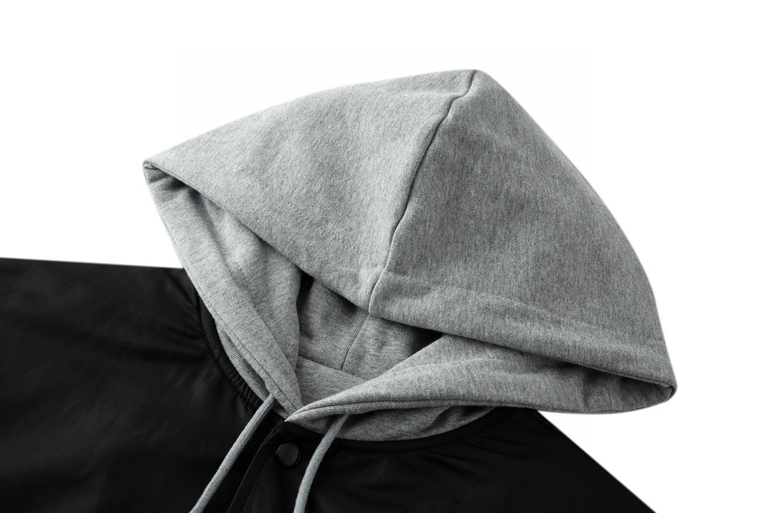 CELINE 赛琳 字母印花logo连帽夹克 棒球服 外套 秋冬款 男女同款 黑色 2W15A227R-38NO