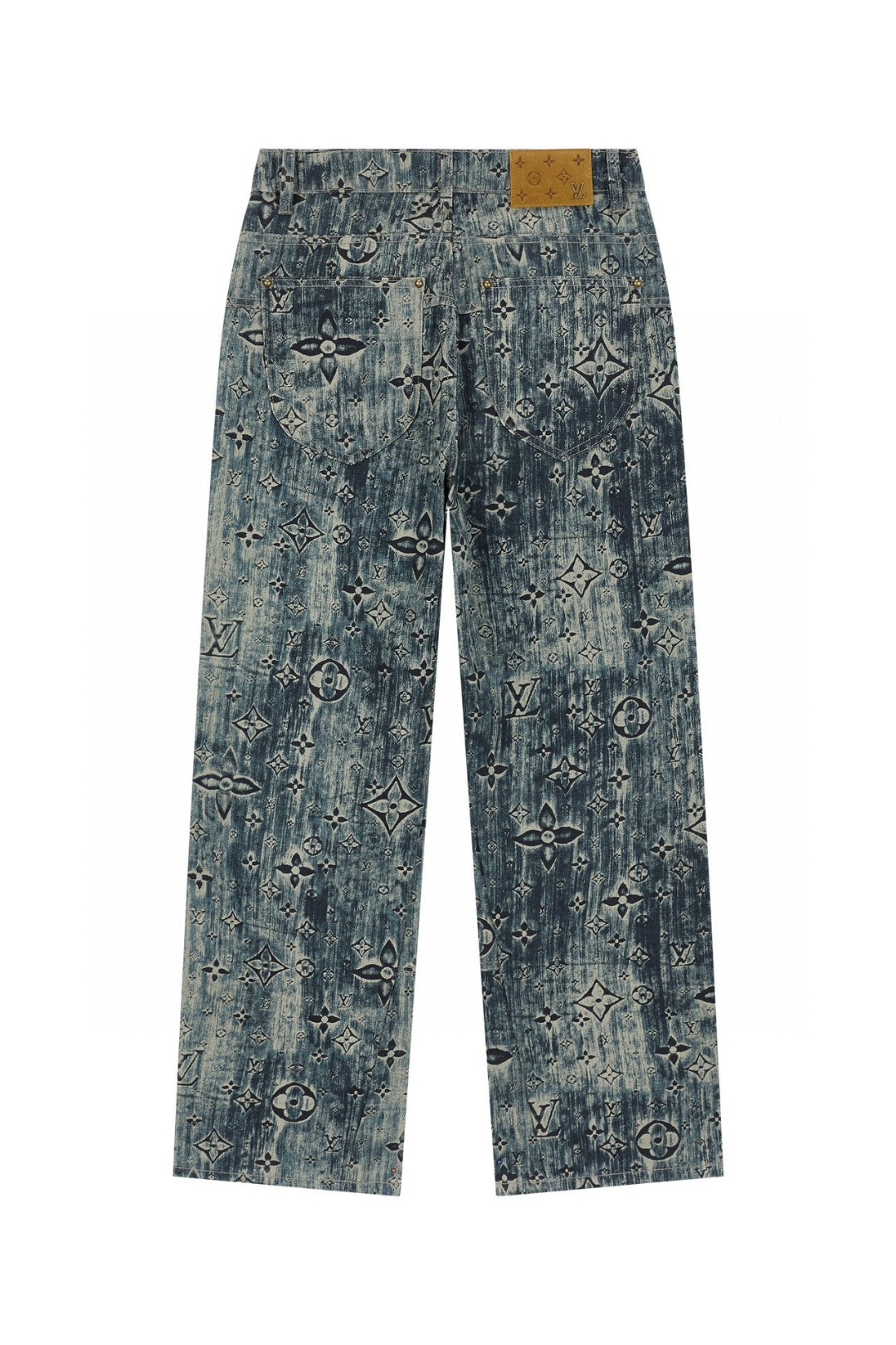 LOUIS VUITTON 路易威登复古 Logo满印牛仔裤 裤子 长裤 男款 蓝色