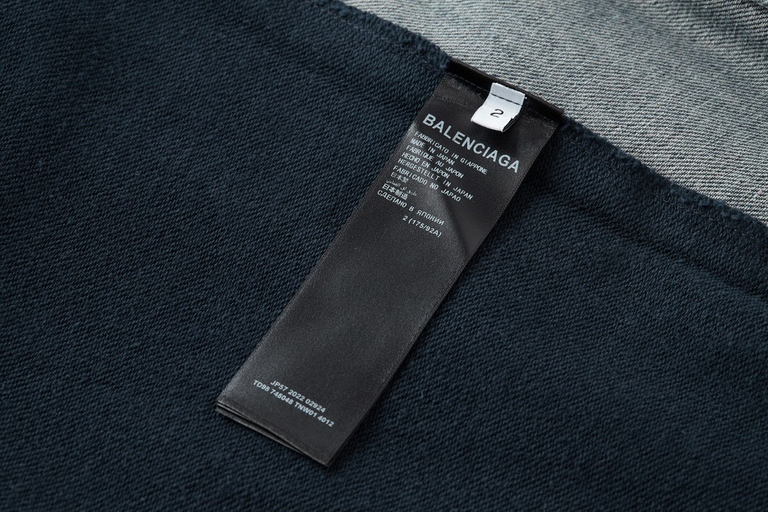 Balenciaga 巴黎世家 两件套 拼接连帽牛仔外套 卫衣 夹克 秋冬 蓝色