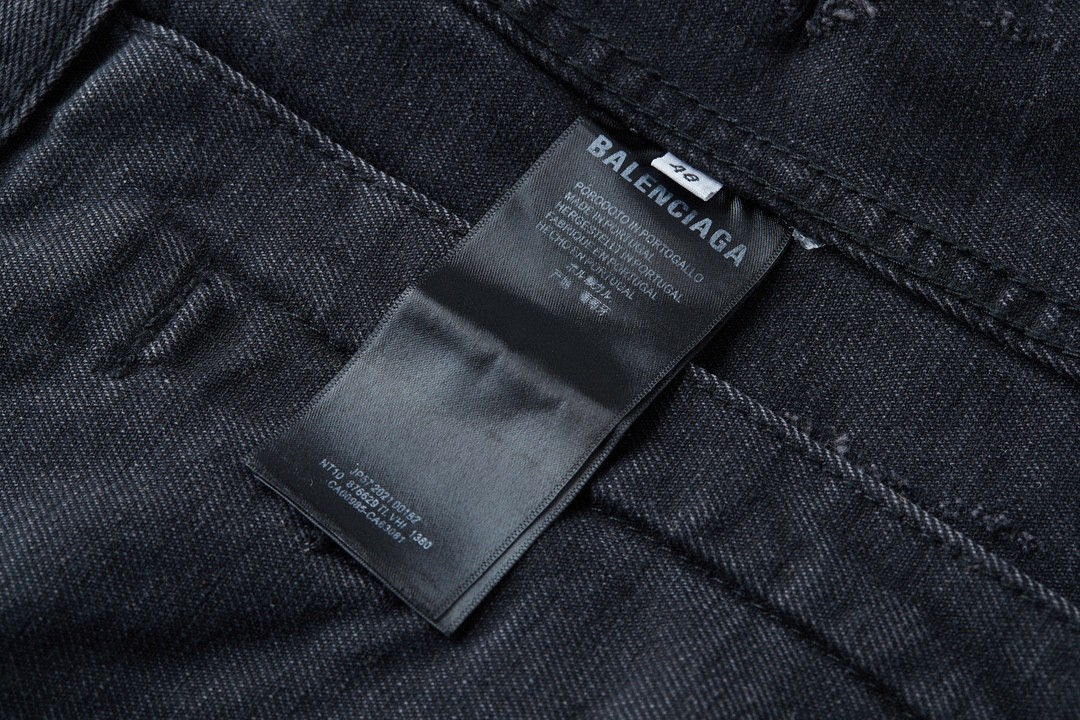 Balenciaga 巴黎世家 扎染破坏 牛仔外套 牛仔衣 夹克 秋冬 黑色