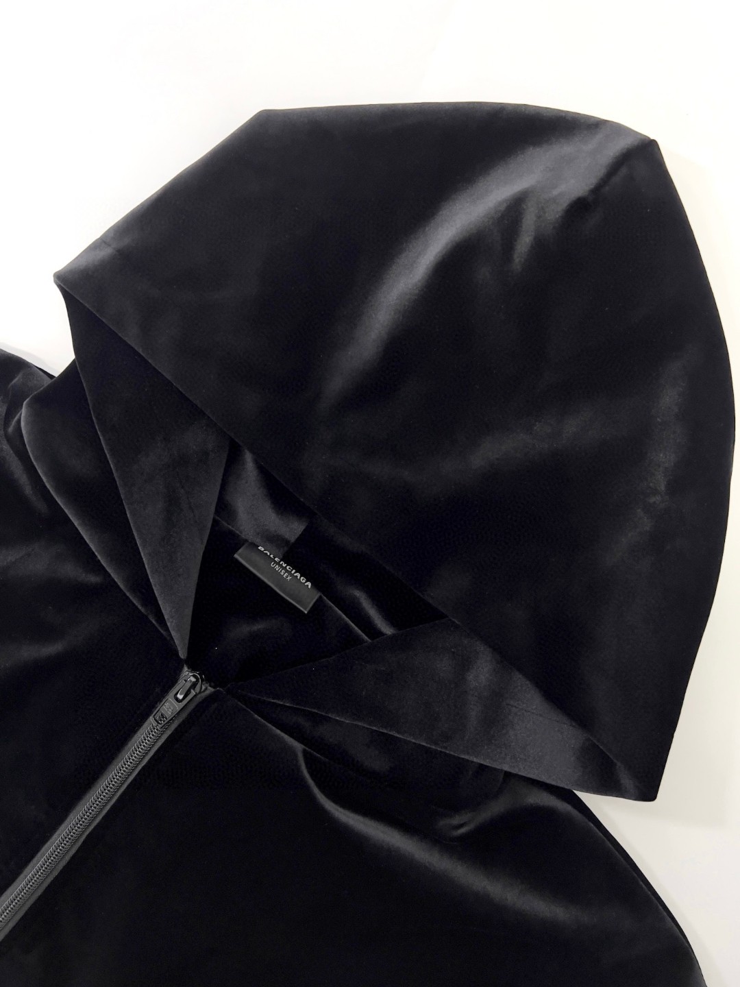 Balenciaga 巴黎世家 背部水钻logo 丝绒连帽卫衣 长袖 秋冬 男女同款 黑色 