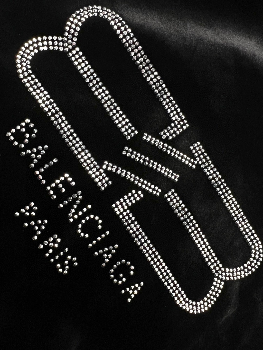 Balenciaga 巴黎世家 背部水钻logo 丝绒连帽卫衣 长袖 秋冬 男女同款 黑色 