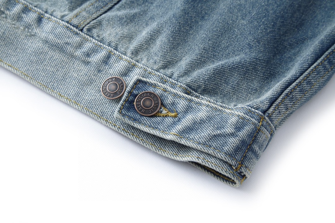 Balenciaga 巴黎世家 闪电贴布破坏 牛仔外套 牛仔衣 夹克 秋冬 水洗蓝