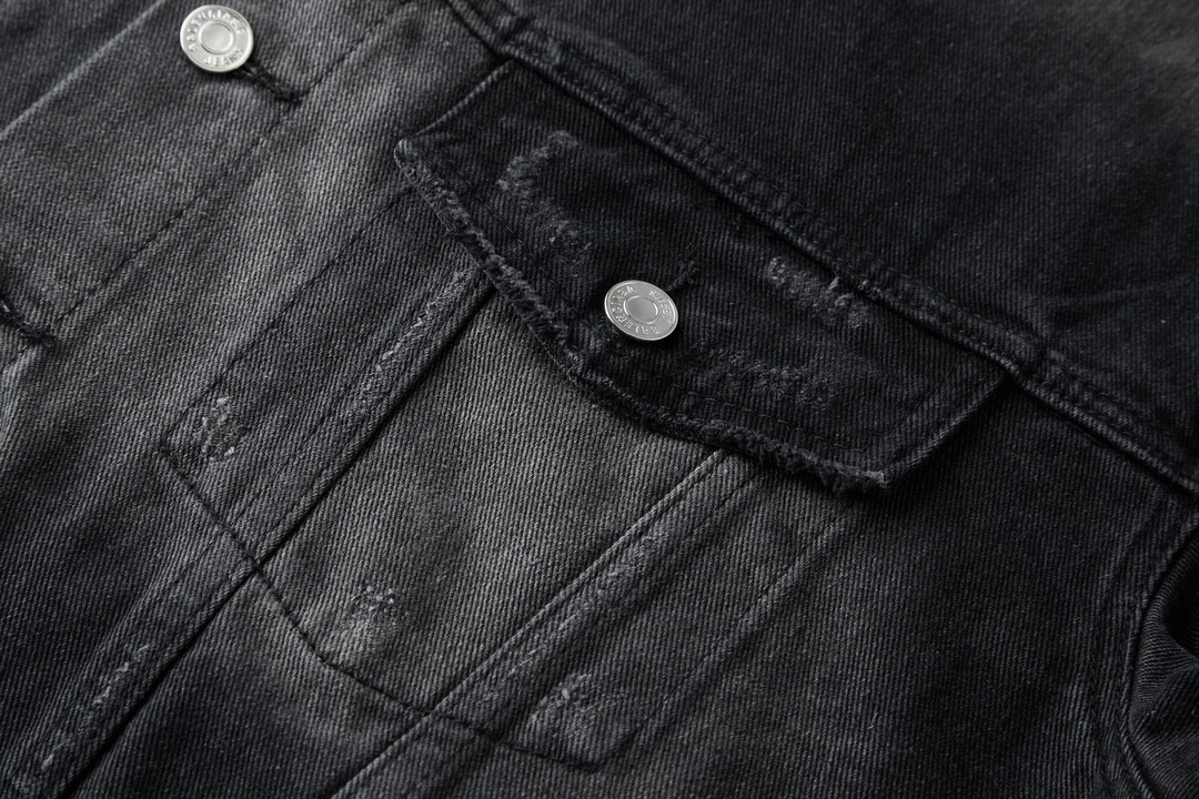 Balenciaga 巴黎世家 闪电贴布破坏 牛仔外套 牛仔衣 夹克 秋冬 黑色