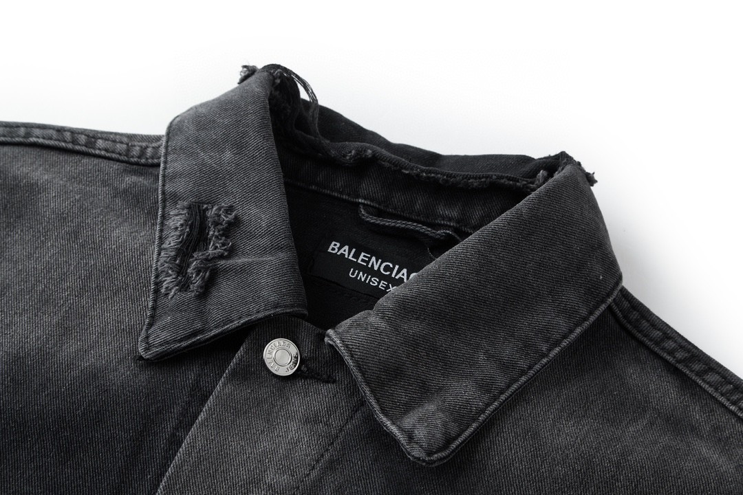 Balenciaga 巴黎世家 闪电贴布破坏 牛仔外套 牛仔衣 夹克 秋冬 黑色