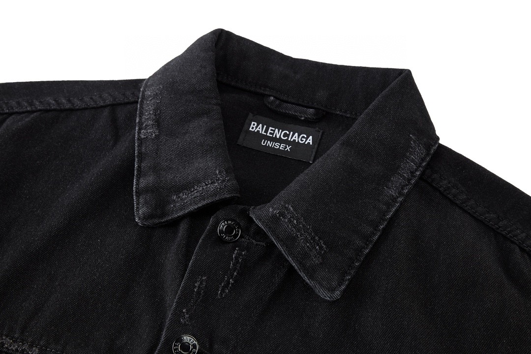 Balenciaga 巴黎世家 梵文印花 牛仔外套 牛仔衣 夹克 秋冬 黑色 