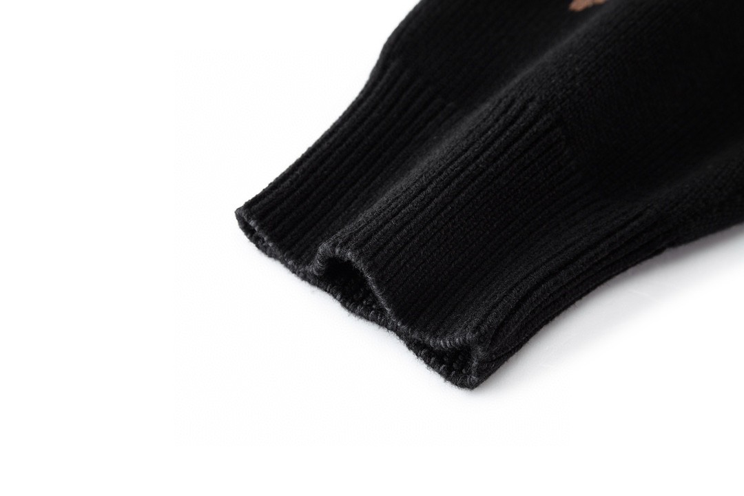 Balenciaga 巴黎世家 字母Logo高领拼接毛衣 长袖 秋冬 保暖 黑色 750413T32801000