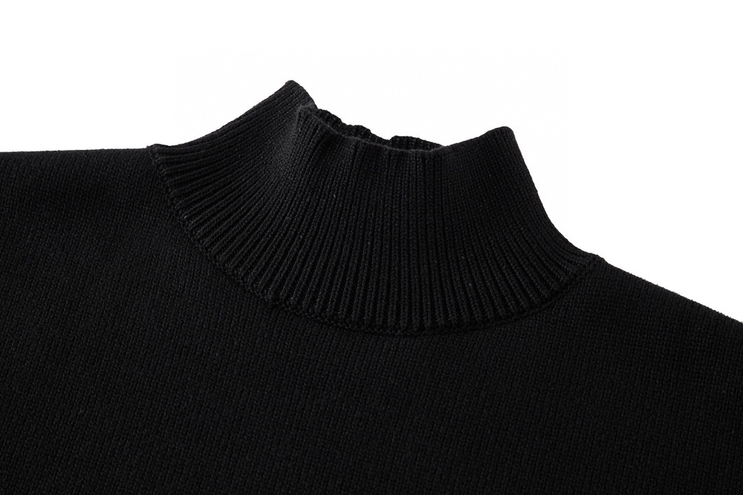 Balenciaga 巴黎世家 字母Logo高领拼接毛衣 长袖 秋冬 保暖 黑色 750413T32801000