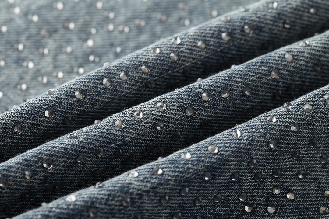 Balenciaga 巴黎世家 满钻翻领长袖 牛仔外套 牛仔衣 秋冬 蓝色